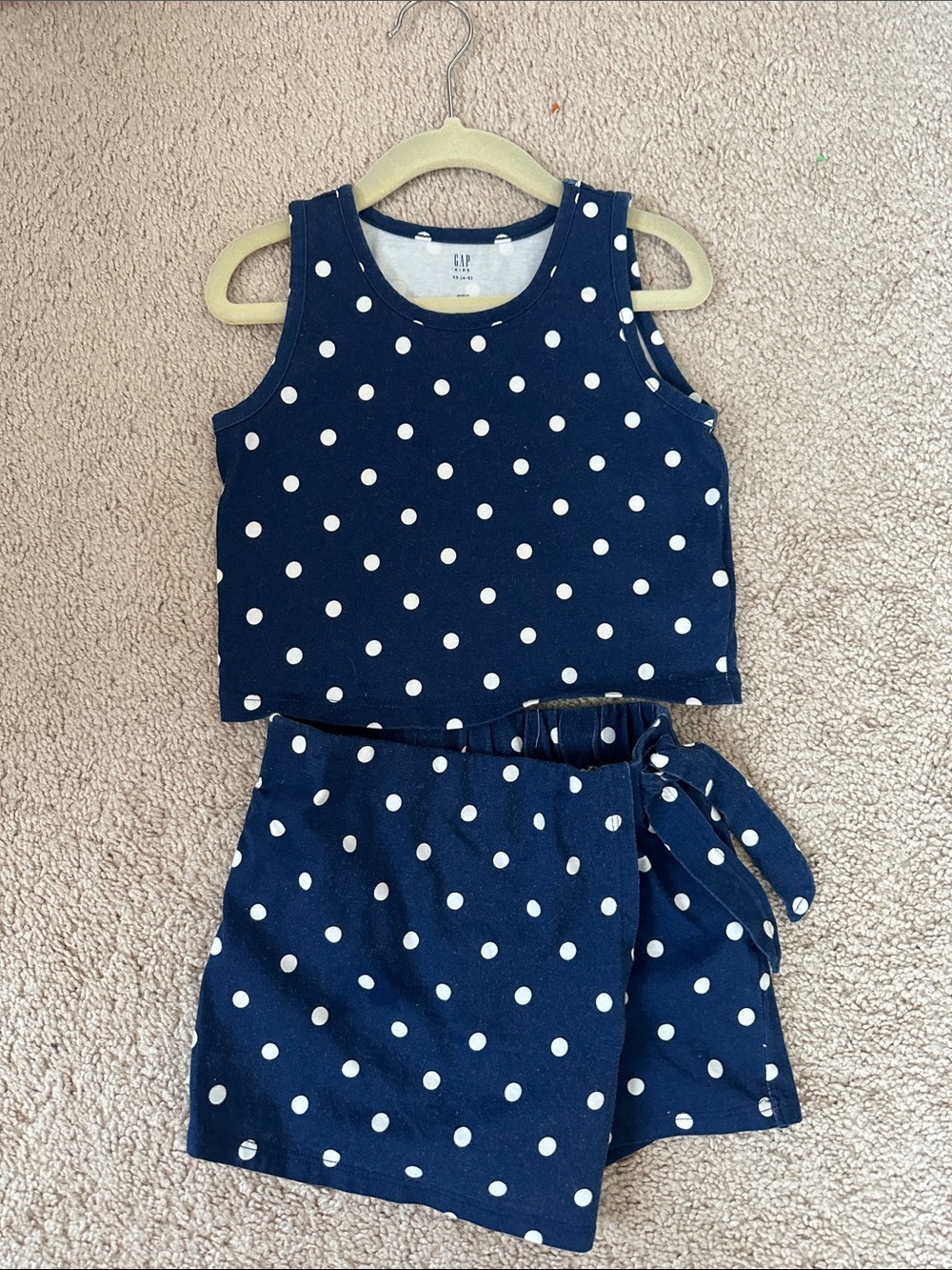 GAP Navy & White Polka Dot Girls Tank and Skort Set